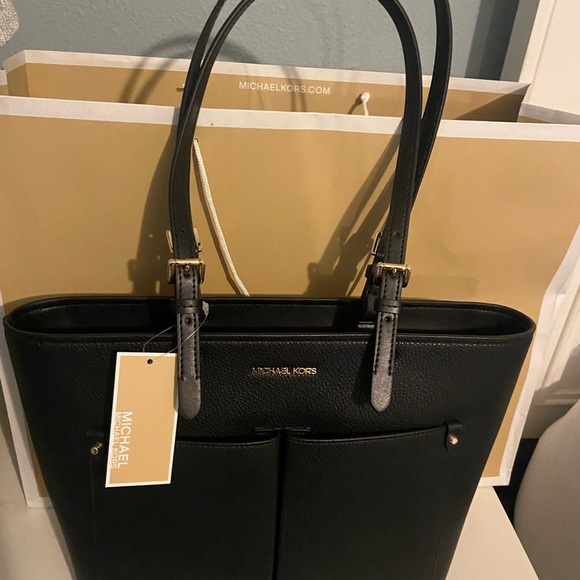 Michael Kors Black Tote Bag with shopping tote NEW - Picture 1 of 7